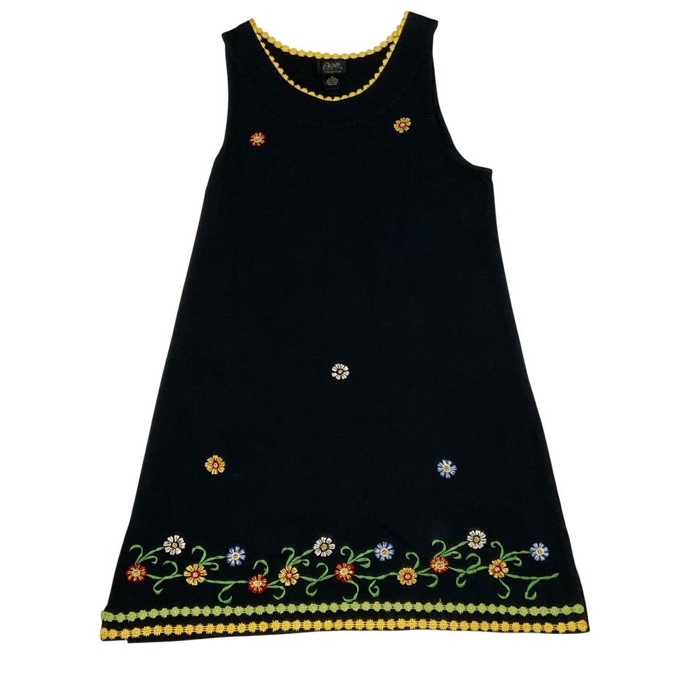 Vintage AGAPO collection embroidered dress cotton 90's cottage‎ whimsy cotton